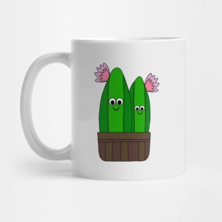 Cute Cactus Design #198: Cacti Cuties In A Basket Mug